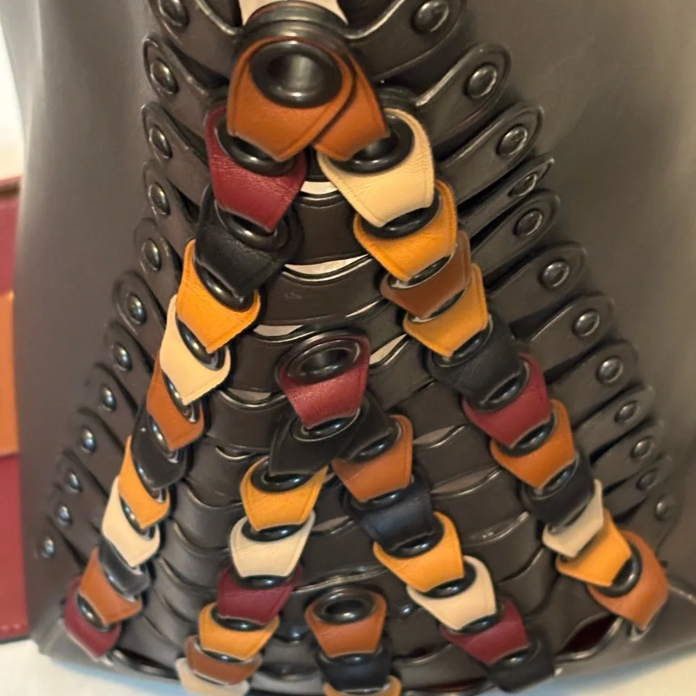 Brown and Burgundy Coach 1941 Rouge tote/ Crossbody Bag with detachable Pouch - Picture 5 of 12